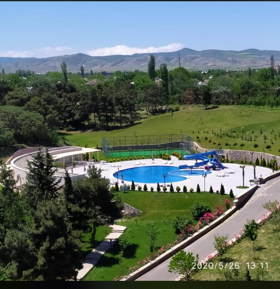 Ayan Palace Hotel Tovuz Bagian luar foto